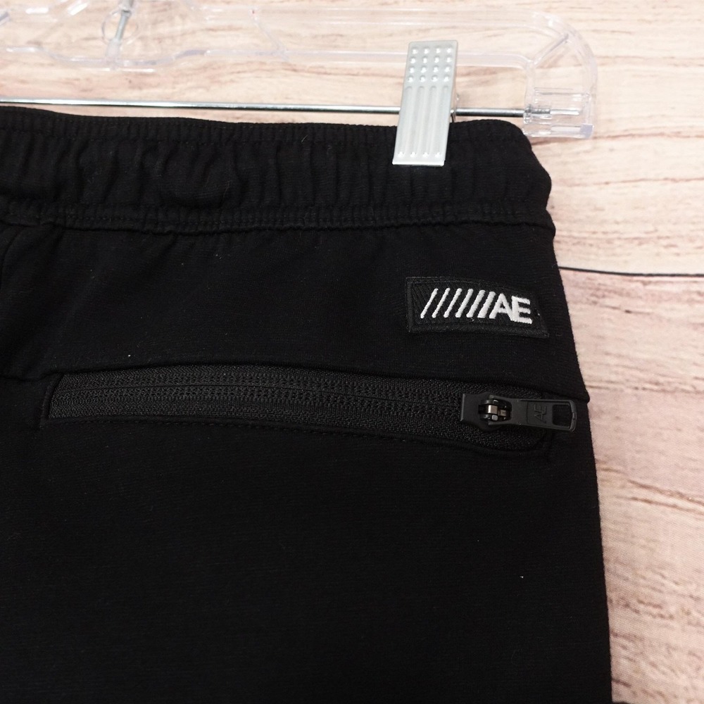 American Eagle Outfitters Sweatpants Mens S Black Fleece Jogger Zip Pocket - Picture 7 of 11